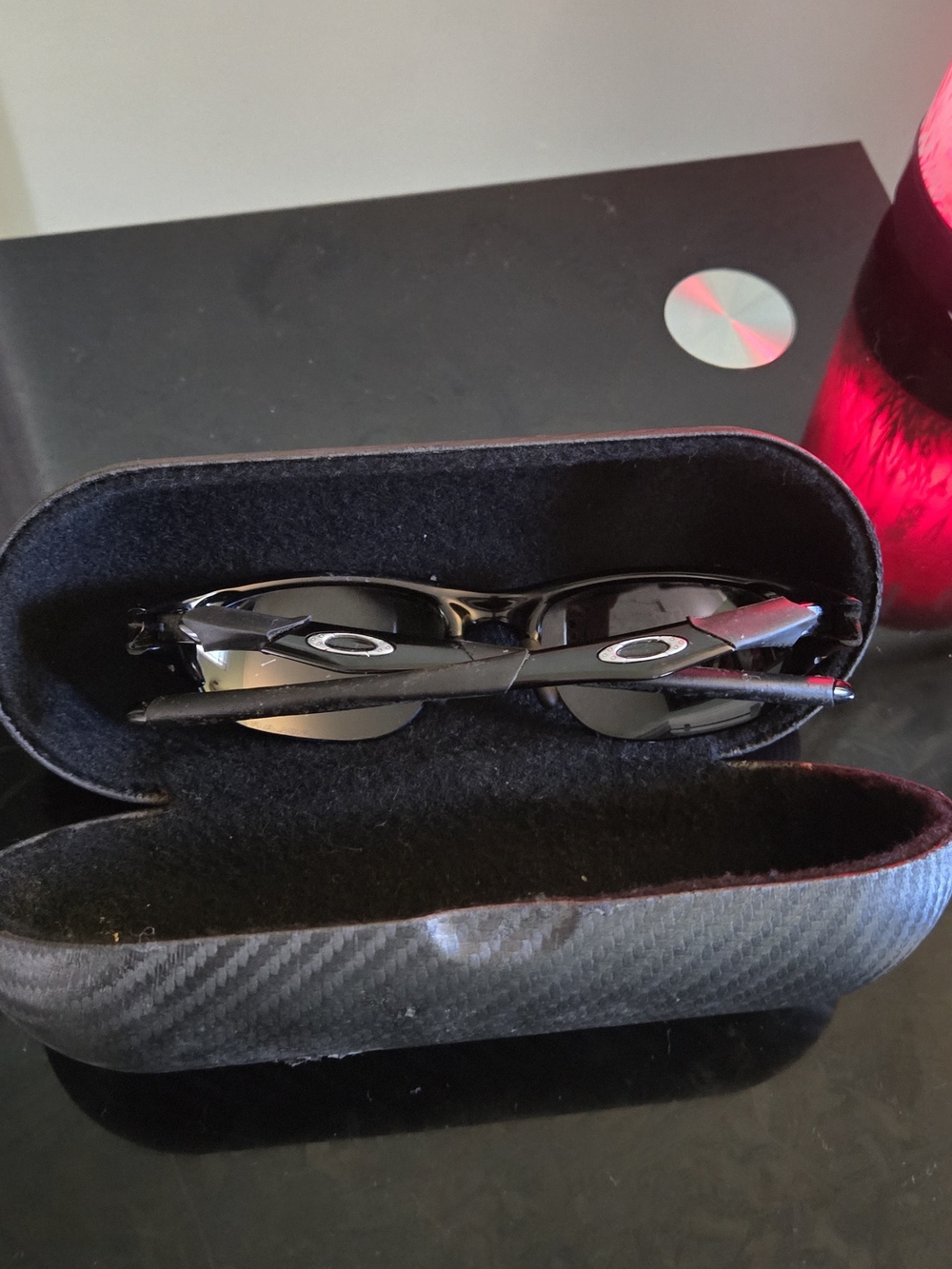 Oakley Black Sunglasses Men's Half Jacket  in Hard Case